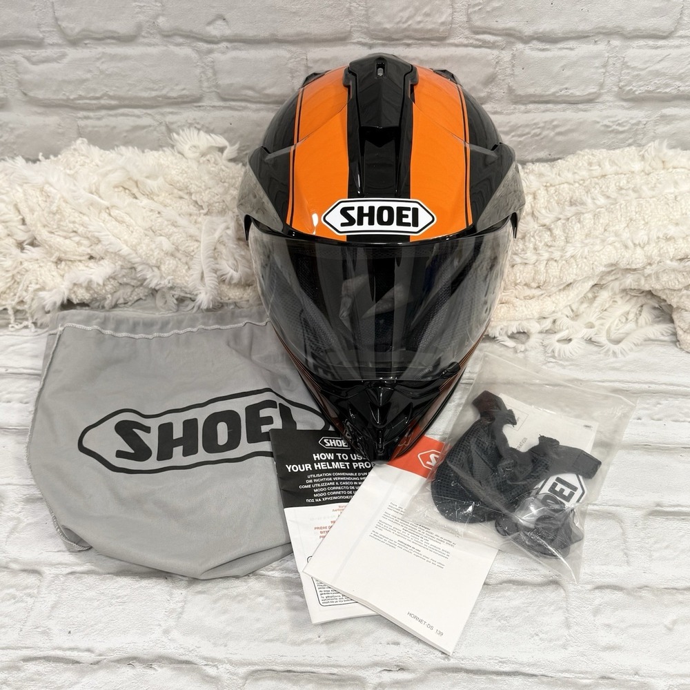 Shoei Hornet DS Sonora Motorcycle Helmet Black Orange High End Dual Sport Sz XS